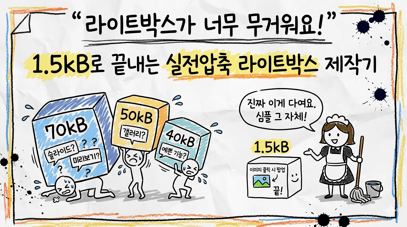 무거운 라이트박스에 짓눌리는 블로거들